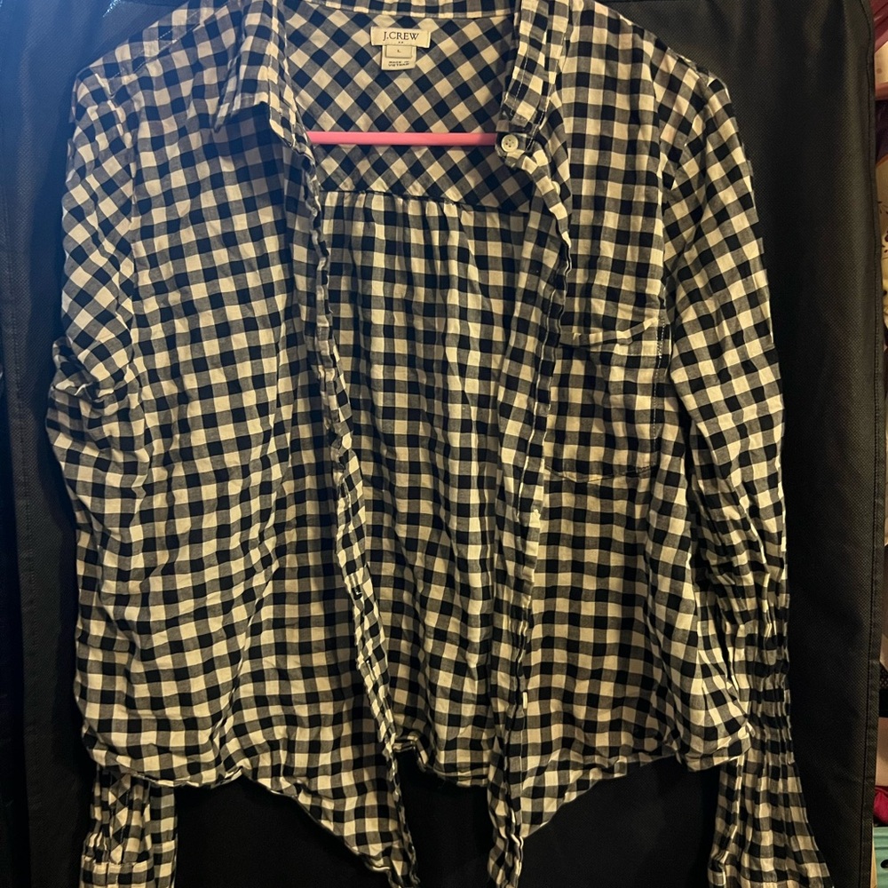 J. Crew Monochrome Plaid Shirt